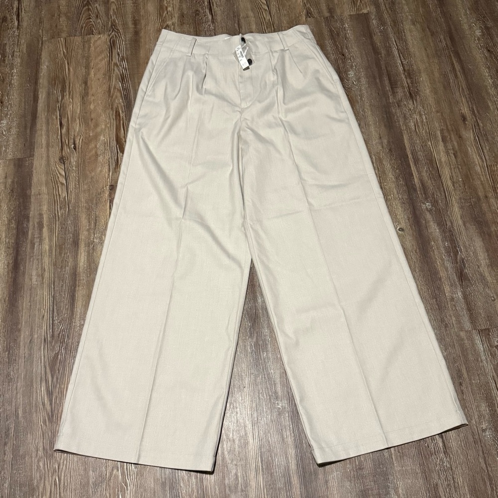 Madewell The Harlow Wide Leg Trouser Women's 10 Seamed in Brushed Twill NWT